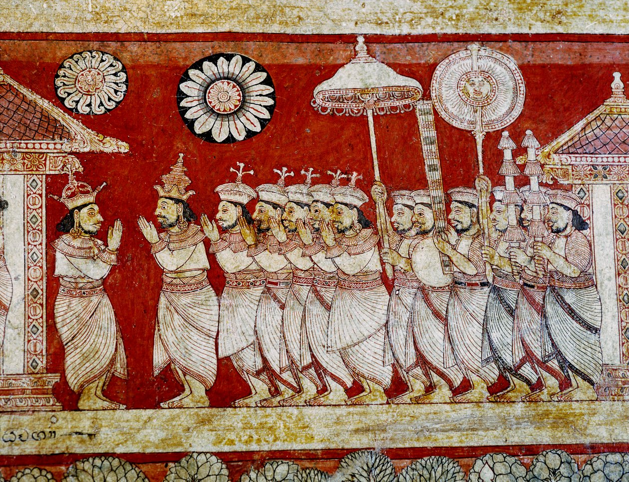 Falfestmény részlete a Degaldoruwa Viharaya templomban alkotó: Sri Lankan School