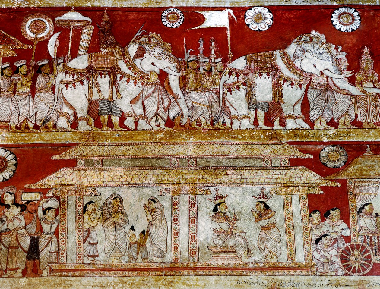 Falfestmény részlete a Degaldoruwa Viharaya templomban (falfestmény) alkotó: Sri Lankan