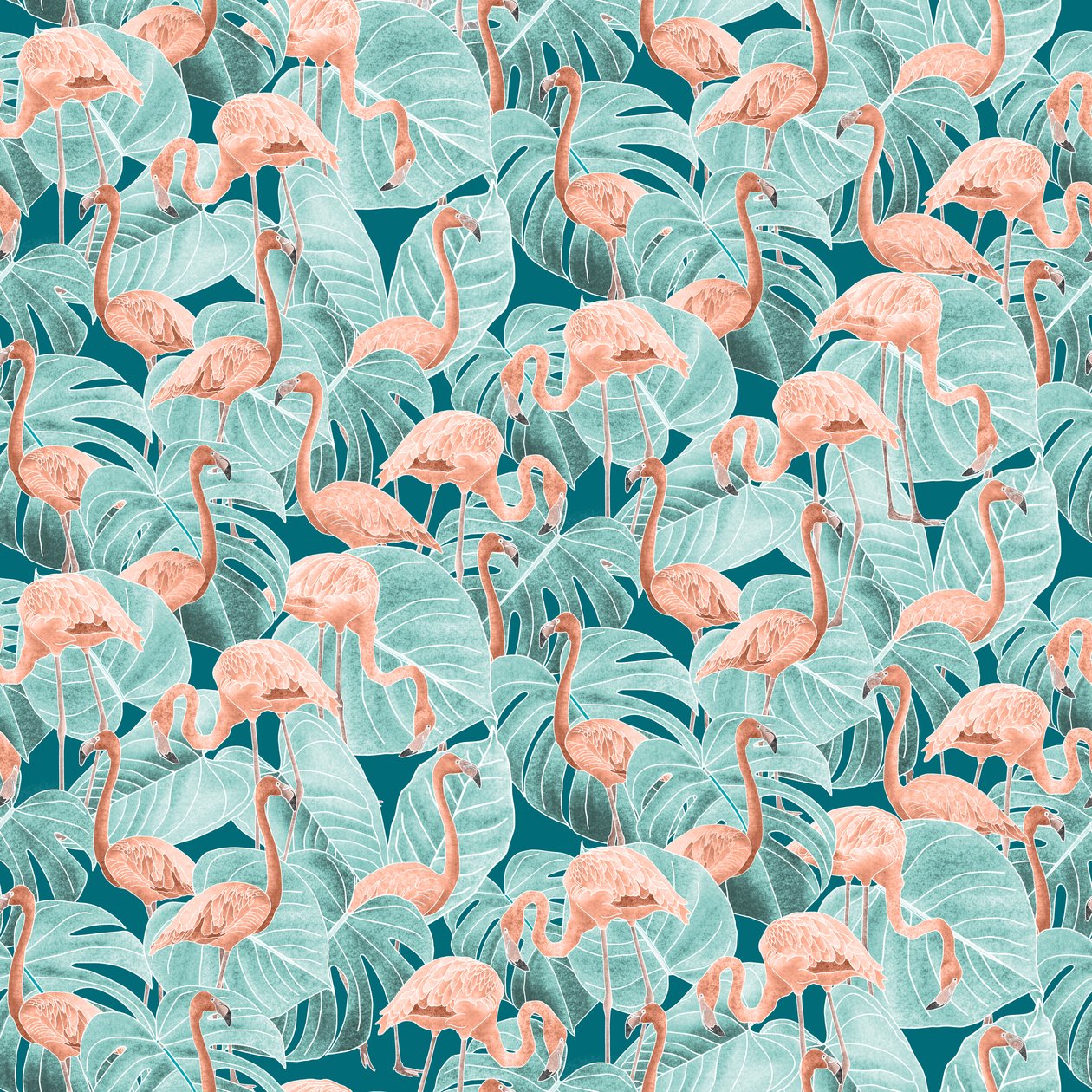Flamingó minta, 2020 (grafitceruza és digitális) alkotó: Stacy Hsu