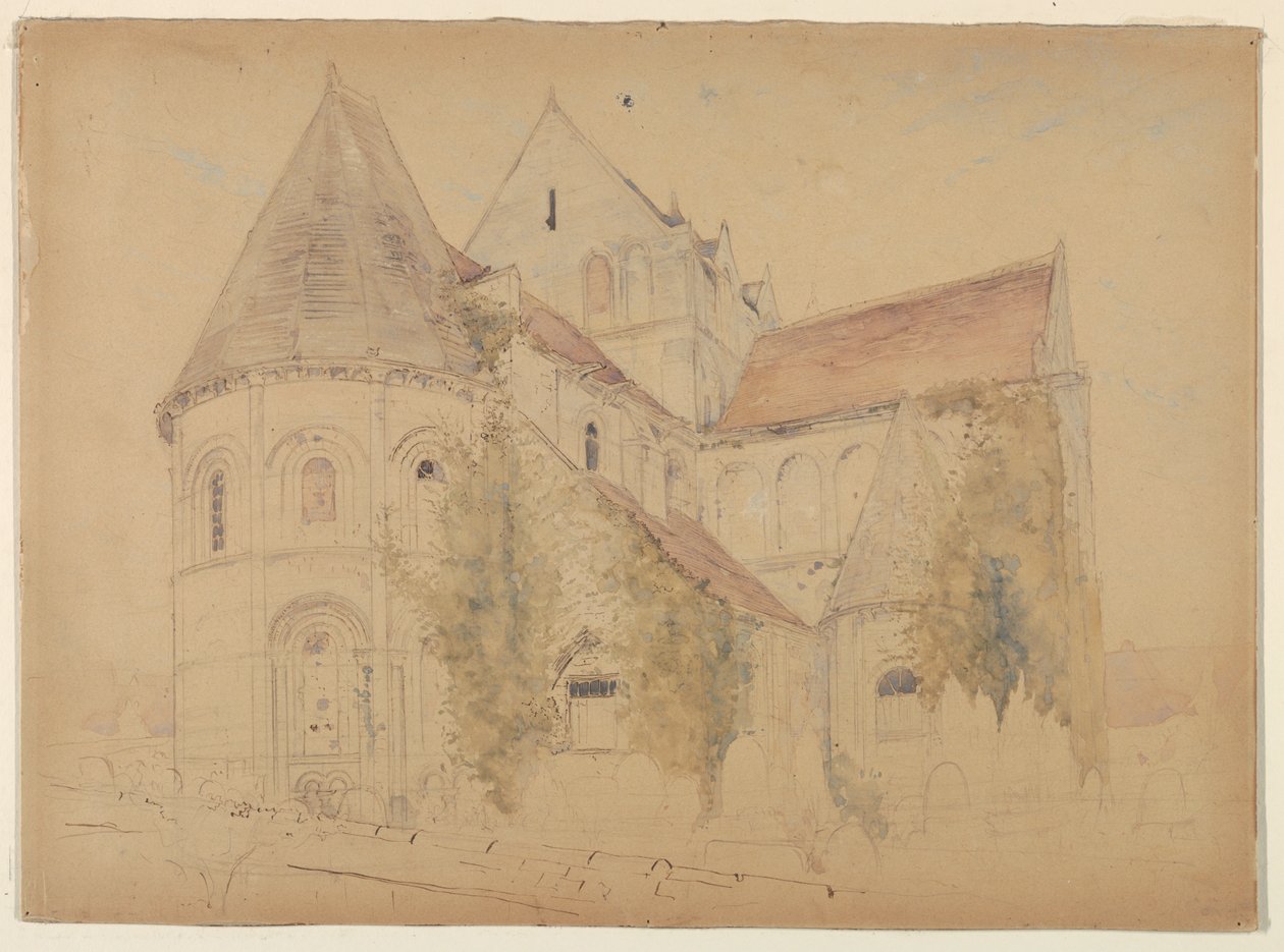 Vázlat a Szent Miklós-templomról, Caen, Franciaország alkotó: Stanford White