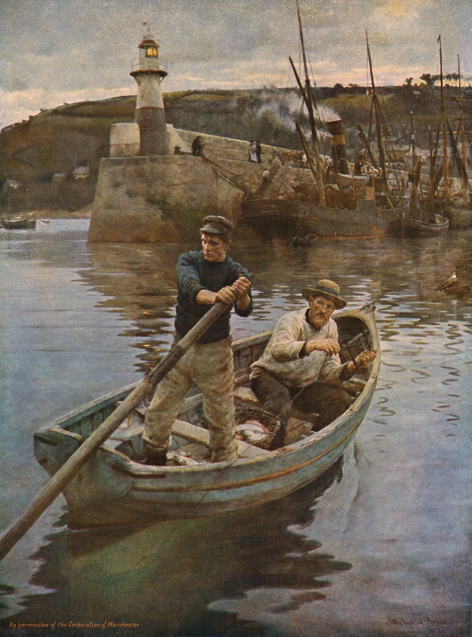 The Lighthouse Newlyn, Cornwall, 1893, 1930. alkotó: Elizabeth Adela Stanhope Forbes