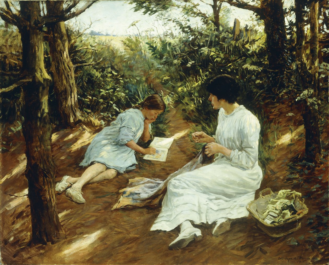 Fenyők között alkotó: Stanhope Alexander Forbes