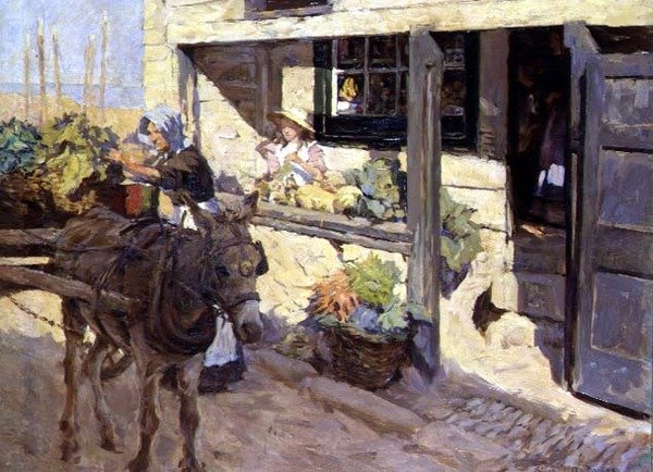 A szamárkocsi megrakodása alkotó: Stanhope Alexander Forbes