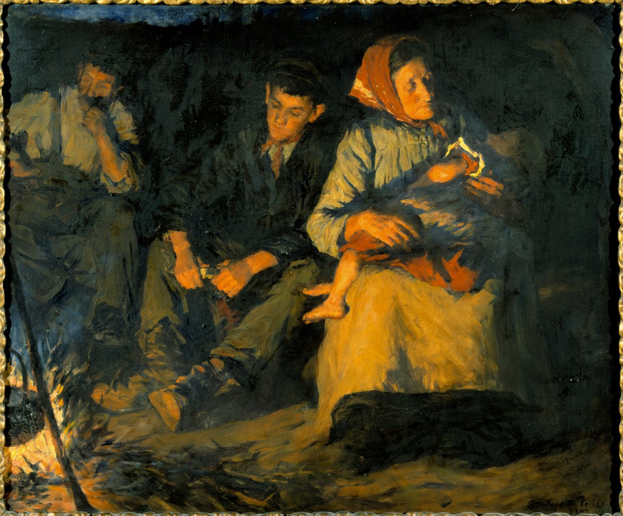 A tábortűz körül alkotó: Stanhope Alexander Forbes