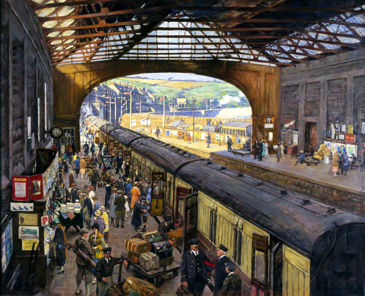 A végállomás, Penzance pályaudvar, Cornwall alkotó: Stanhope Alexander Forbes