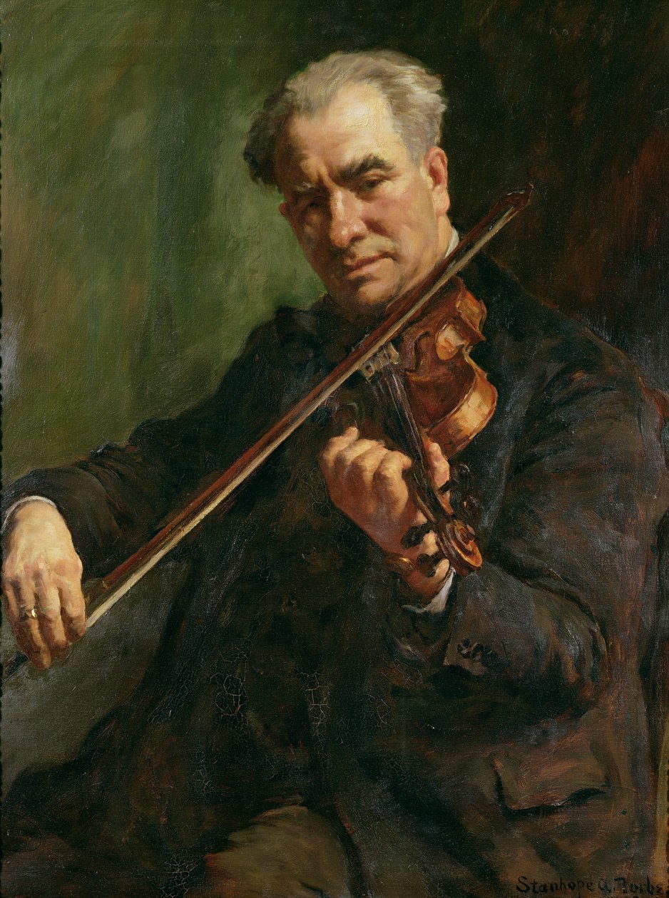 A hegedűs: Walter Barnes, a Penzance-i Zenekar karmestere, 1933 körül. alkotó: Stanhope Alexander Forbes