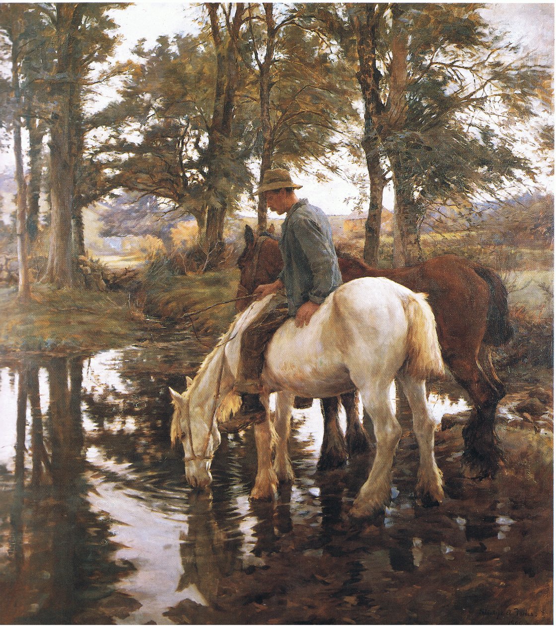 Az ivóhely (színes litó) alkotó: Stanhope Alexander Forbes