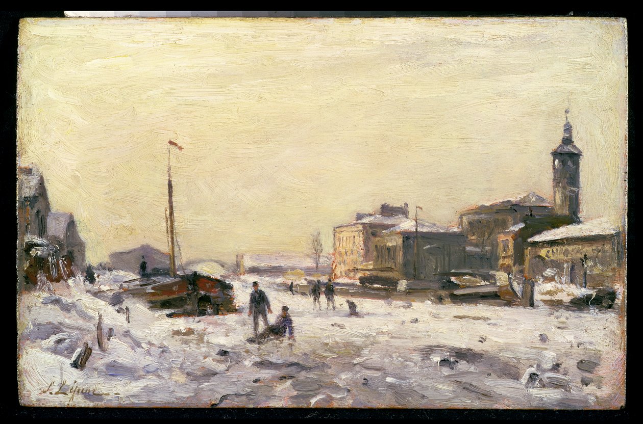 Befagyott csatorna La Villette-nél alkotó: Stanislas Victor Edouard Lepine
