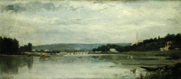 A Szajna partján Saint-Cloudnál, 1880 körül alkotó: Stanislas Victor Edouard Lepine