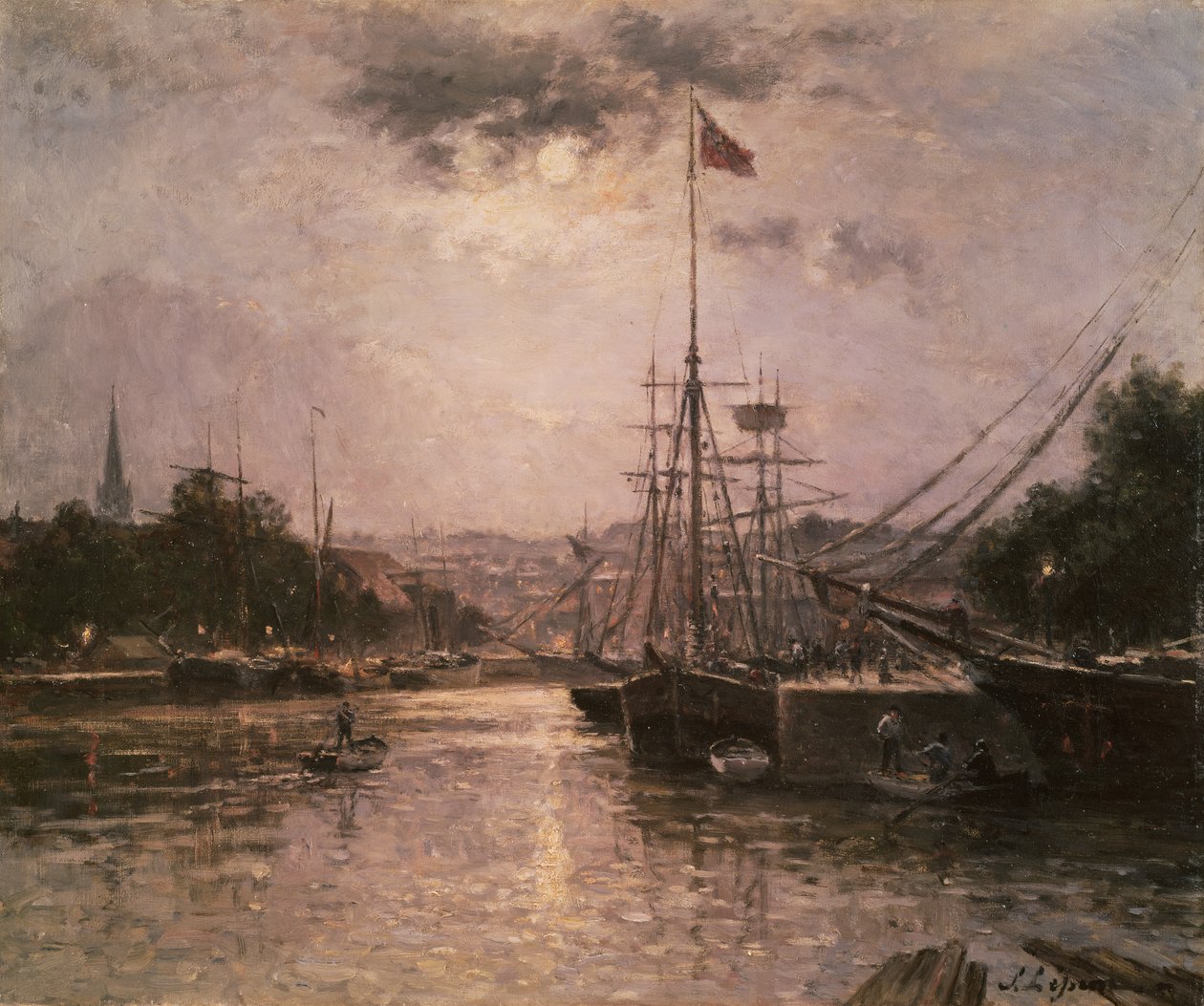 Kilátás a caeni kikötőre, 1889 körül alkotó: Stanislas Victor Edouard Lepine