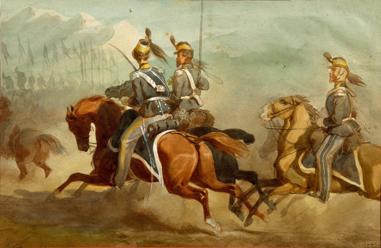 Lovasság, Stanislao Grimaldi del Poggetto illusztrációja alkotó: Stanislas Grimaldi del Poggetto