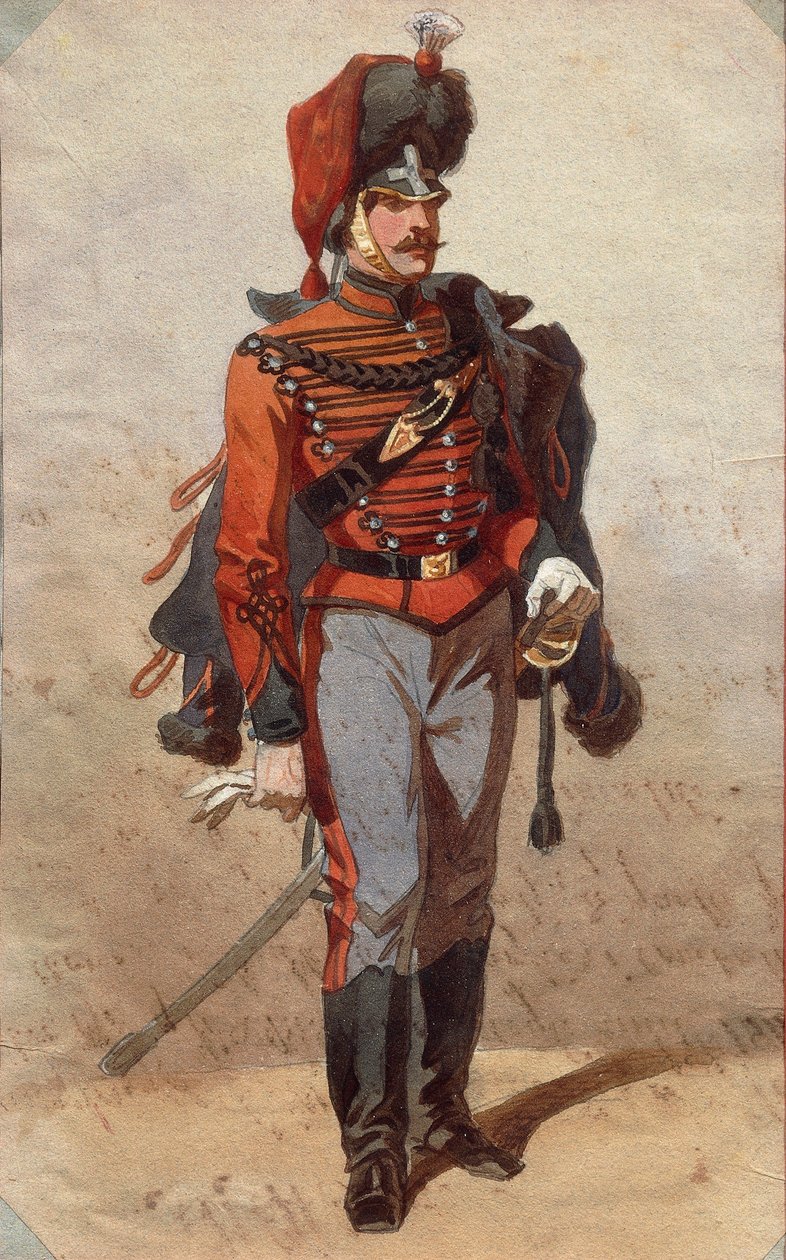 Tanulmány az egyenruhákról Stanislao Grimaldi del Poggetto rajza alkotó: Stanislas Grimaldi del Poggetto