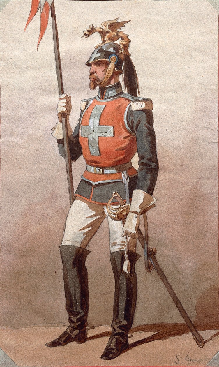 Tanulmány az egyenruhákról, Stanislao Grimaldi del Poggetto rajza alkotó: Stanislas Grimaldi del Poggetto