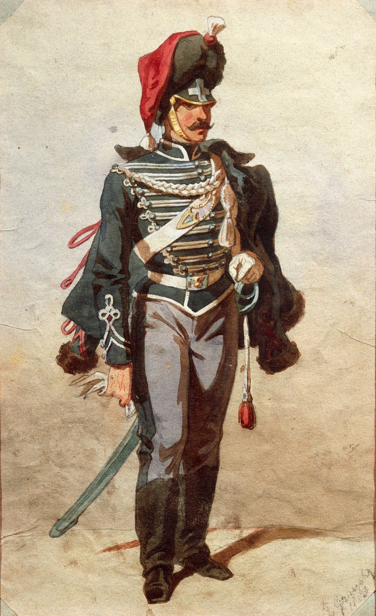 Tanulmány az egyenruhákról, Stanislao Grimaldi del Poggetto rajza alkotó: Stanislas Grimaldi del Poggetto