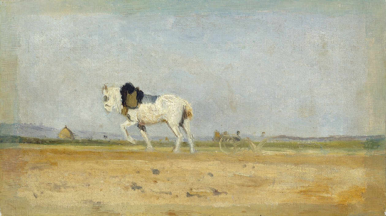 Szántó ló a szántóföldön, 18701874. alkotó: Stanislas Lepine