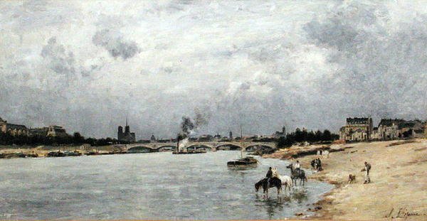 Austerlitz híd, Párizs (olaj, vászon) alkotó: Stanislas Victor Edouard Lepine