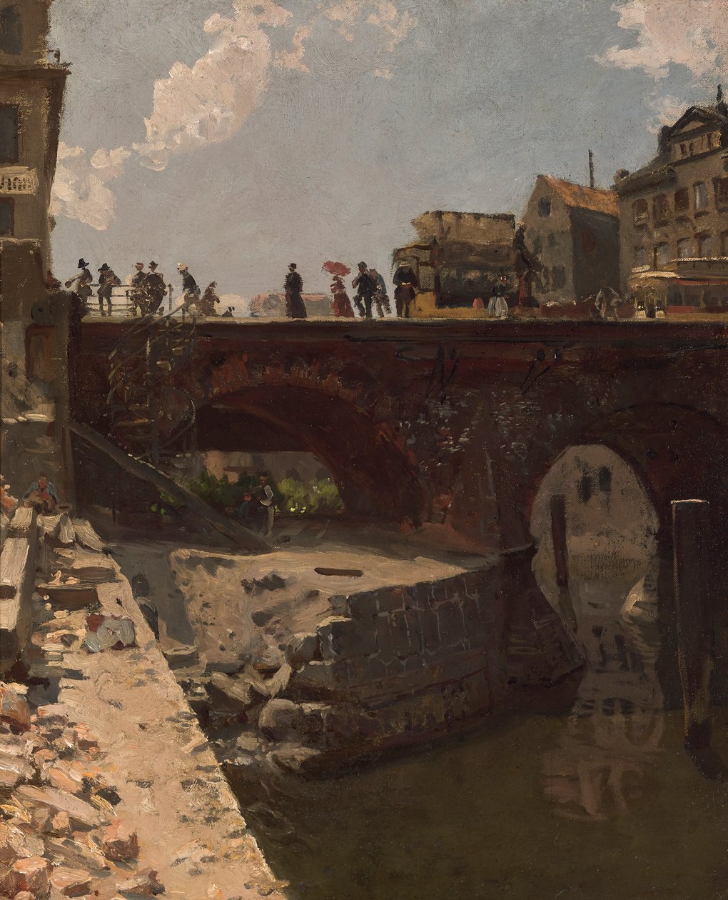 Híd egy francia városban alkotó: Stanislas Victor Edouard Lepine