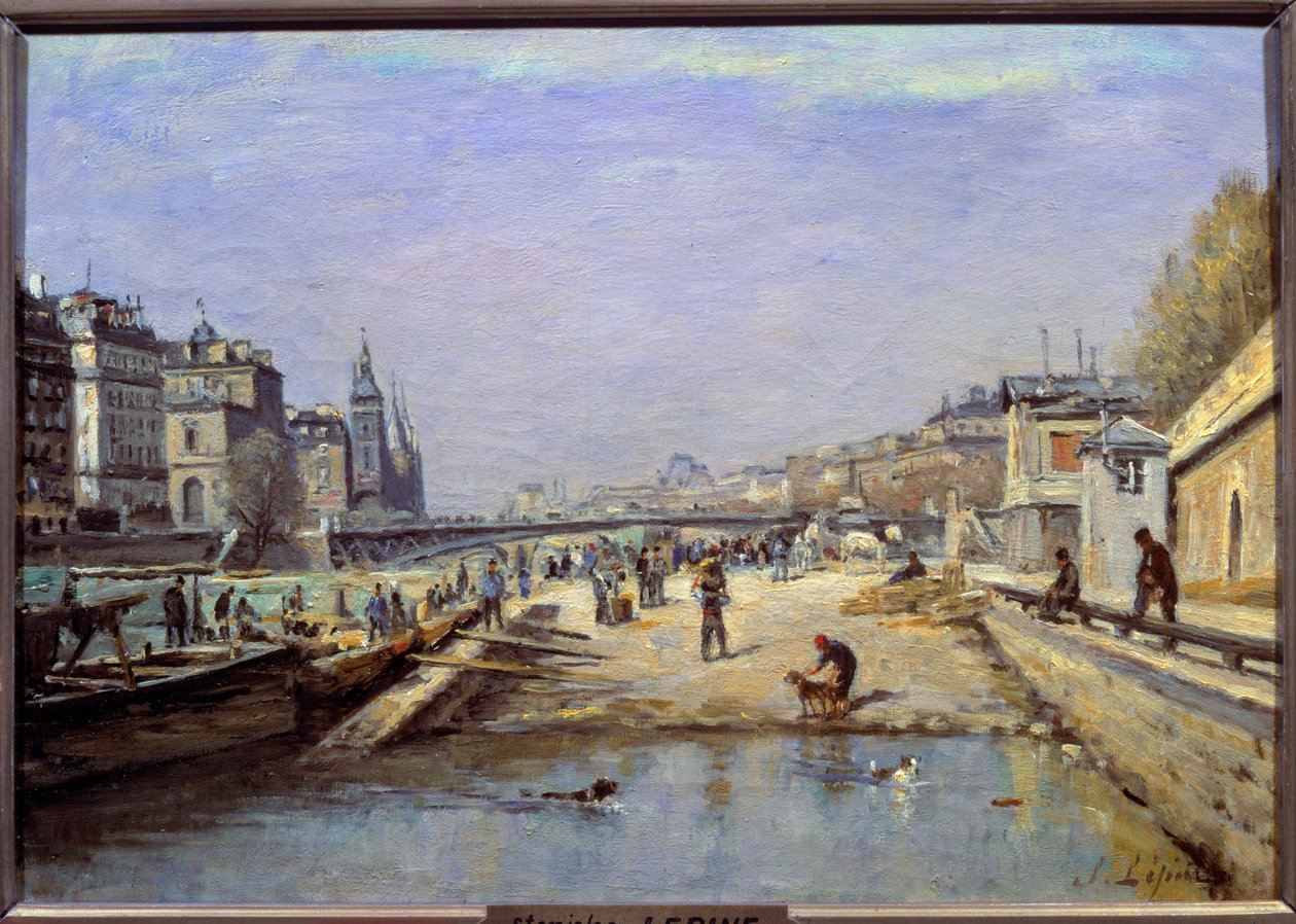 A Quai aux Fleurs Párizsban Stanislas Lepine festménye (1835-1892) 19. századi Reims, Musee des Beaux Arts alkotó: Stanislas Victor Edouard Lepine