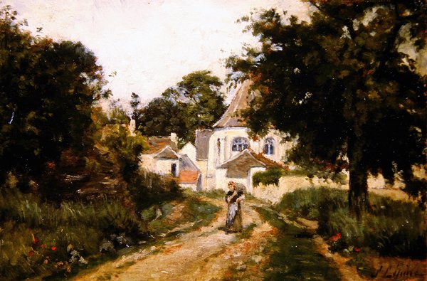 A falu elhagyása (olaj, vászon) alkotó: Stanislas Victor Edouard Lepine