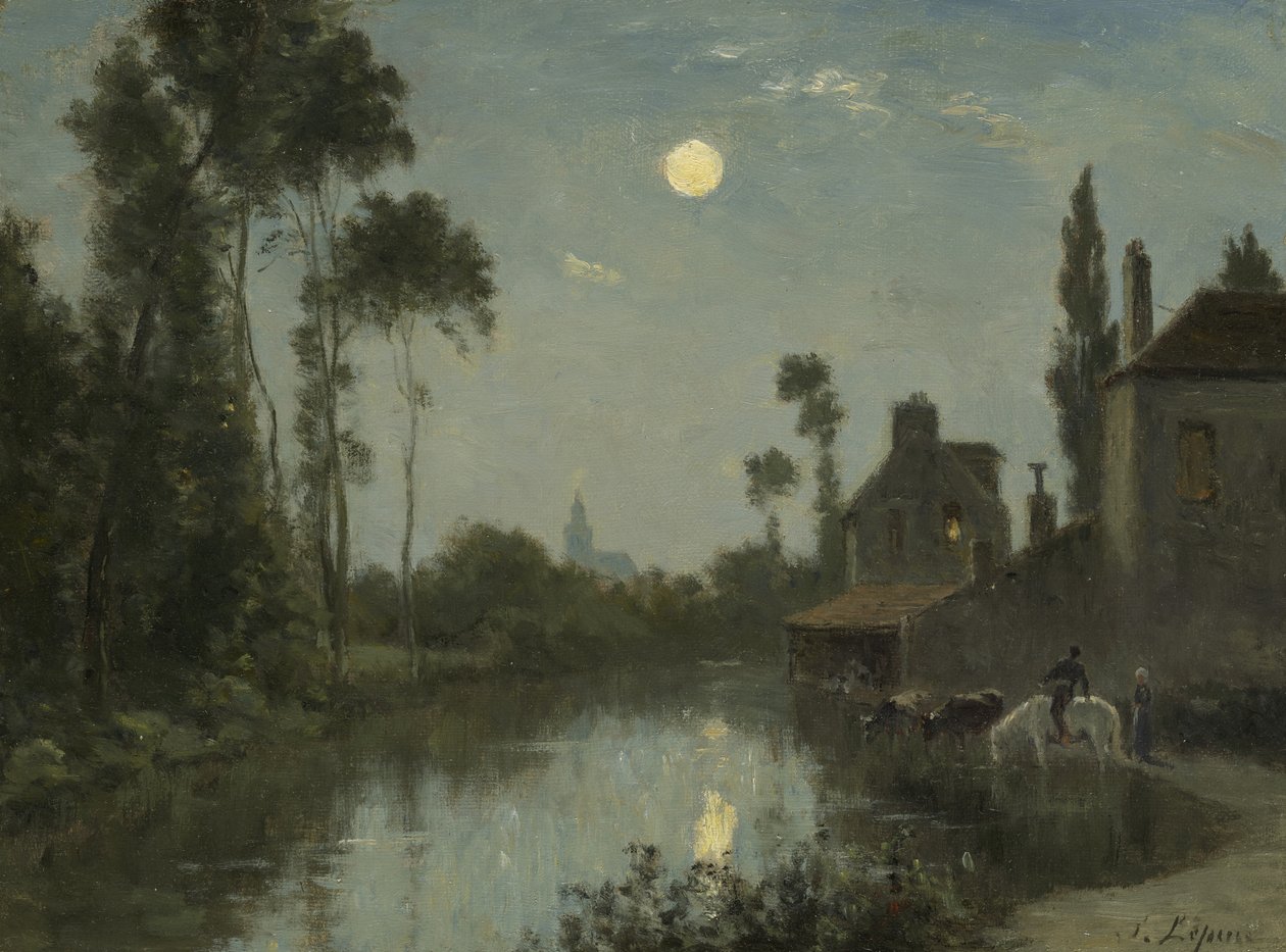 Holdfényes folyó, 1866-70 körül alkotó: Stanislas Victor Edouard Lepine