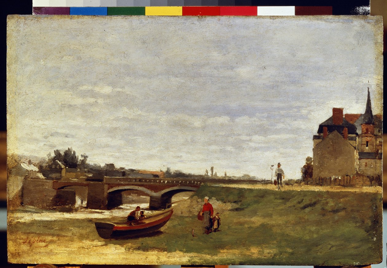 ""Paysage au pont"" (Táj híddal) Stanislas Lepine (1836-1892) festménye 1870 kb. 26x39,5 cm Ermitázs Múzeum, Szentpétervár alkotó: Stanislas Victor Edouard Lepine