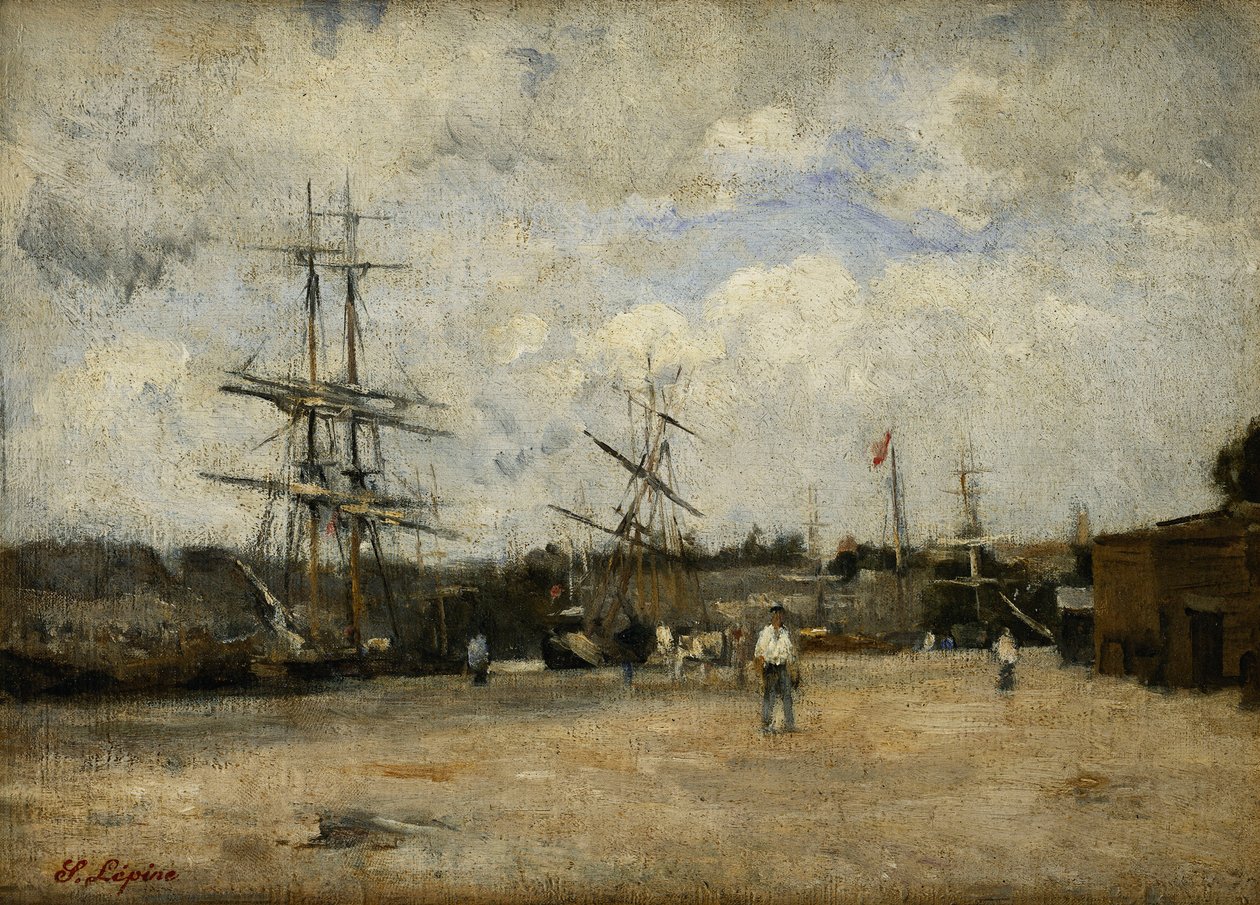 Rouen kikötője; Rouen kikötője, alkotó: Stanislas Victor Edouard Lepine