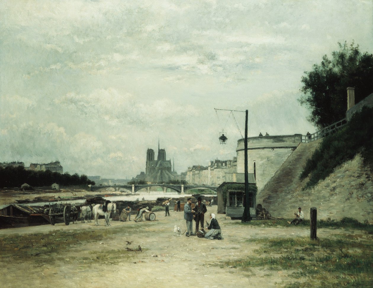A Quai de Louviers a Pont Sully-nál, 1875 körül alkotó: Stanislas Victor Edouard Lepine