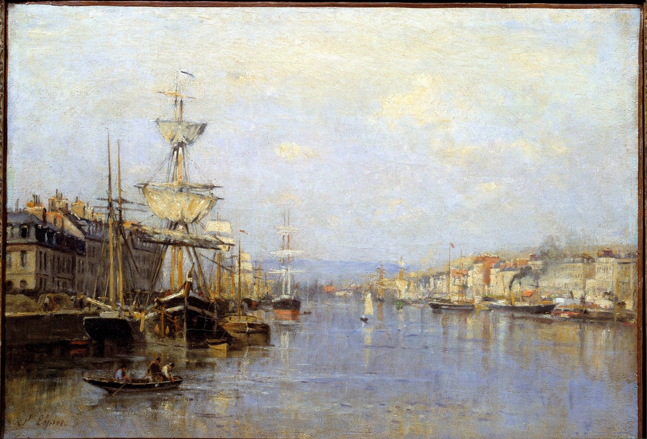 Kilátás a roueni kikötőre Stanislas Lepine festménye (1835-1892) 19. századi Reims, Musee des Beaux Arts alkotó: Stanislas Victor Edouard Lepine