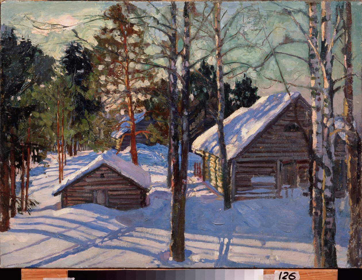 Tél (Winter) - Sztanyiszlav Julianovics Zsukovszkij (Zsukovszkij) (1873-1944) festménye, olaj, vászon - orosz művészet alkotó: Stanislav Joulianovitch Joukovski