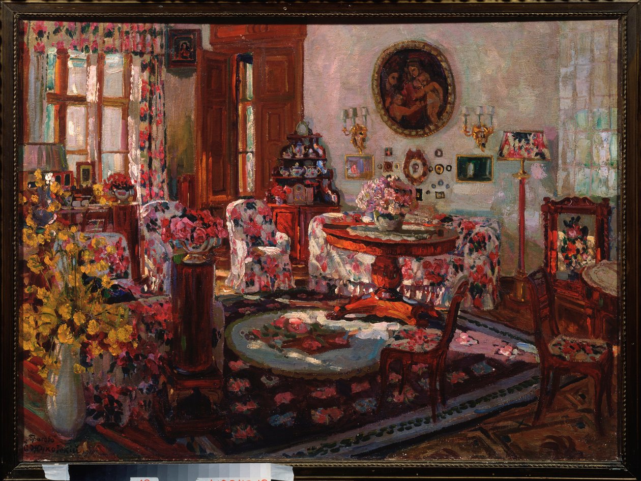 A brassói kastély belseje. Sztanyiszlav Julianovics Zsukovszkij (Zsukovszkij) (1873-1944) festménye, olaj, vászon alkotó: Stanislav Joulianovitch Joukovski
