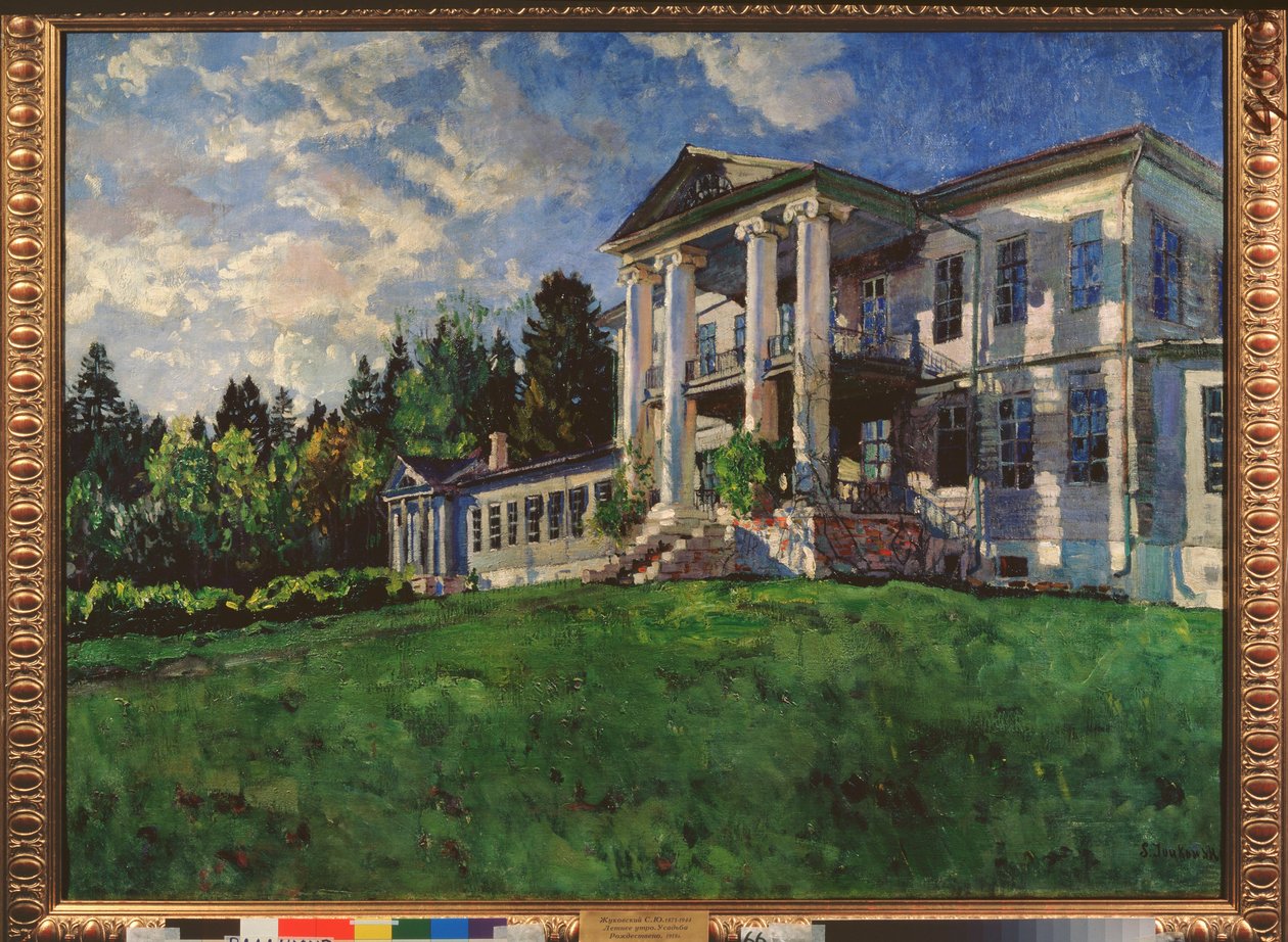 Nyári reggel. Rozhdestveno kúria (Oroszország). Sztanyiszlav Julianovics Zsukovszkij (Zsukovszkij) (1873-1944) festménye, olaj, vászon alkotó: Stanislav Joulianovitch Joukovski