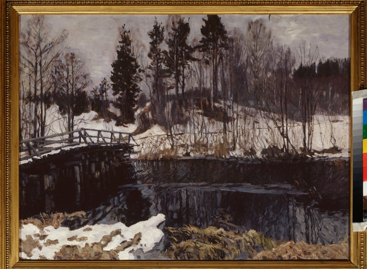 Tavaszi. Sztanyiszlav Julianovics Zsukovszkij (Zsukovszkij) (1873-1944) festménye, olaj, vászon. Orosz művészet, 20. század eleje, szecesszió, modernizmus. Karéliai Köztársaság Állami Művészeti Múzeuma, Petrozavodsk (Oroszország). alkotó: Stanislav Joulianovitch Joukovski
