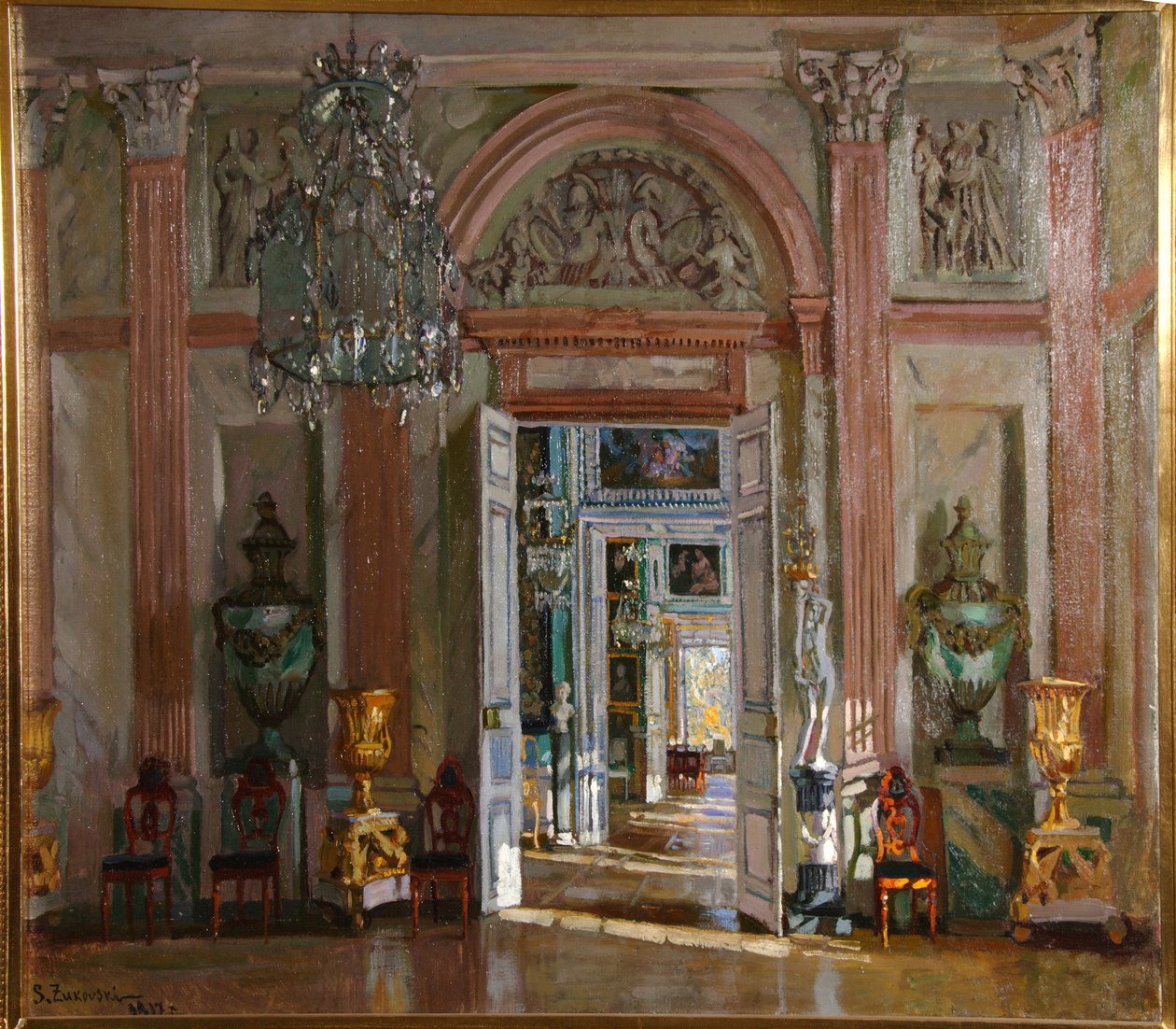 A nagy előcsarnok a Kuskovo-palotában, 1917 alkotó: Stanislav Julianovic Zukovskij