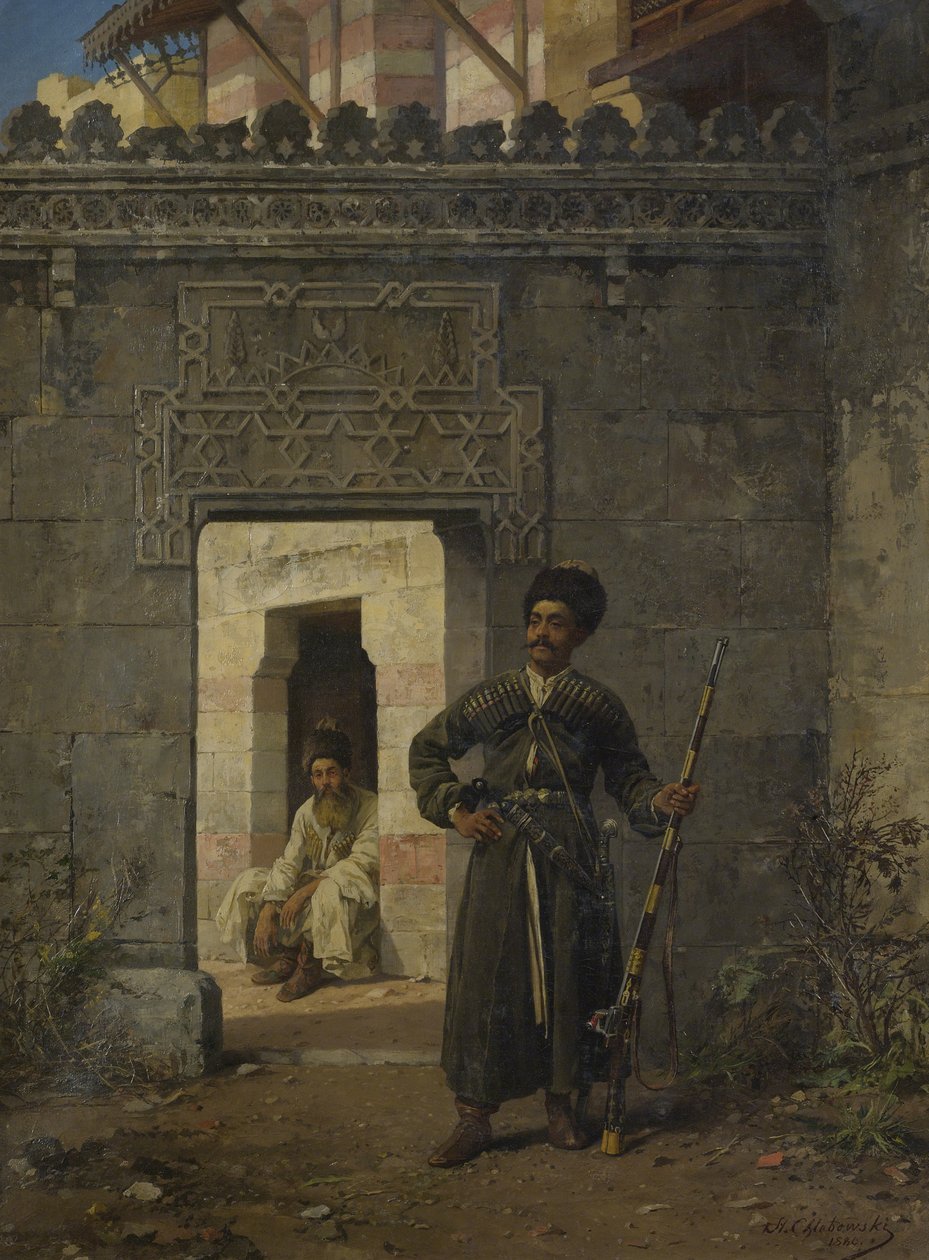 A cserkesz őrök, 1880 alkotó: Stanislav Khlebovsky