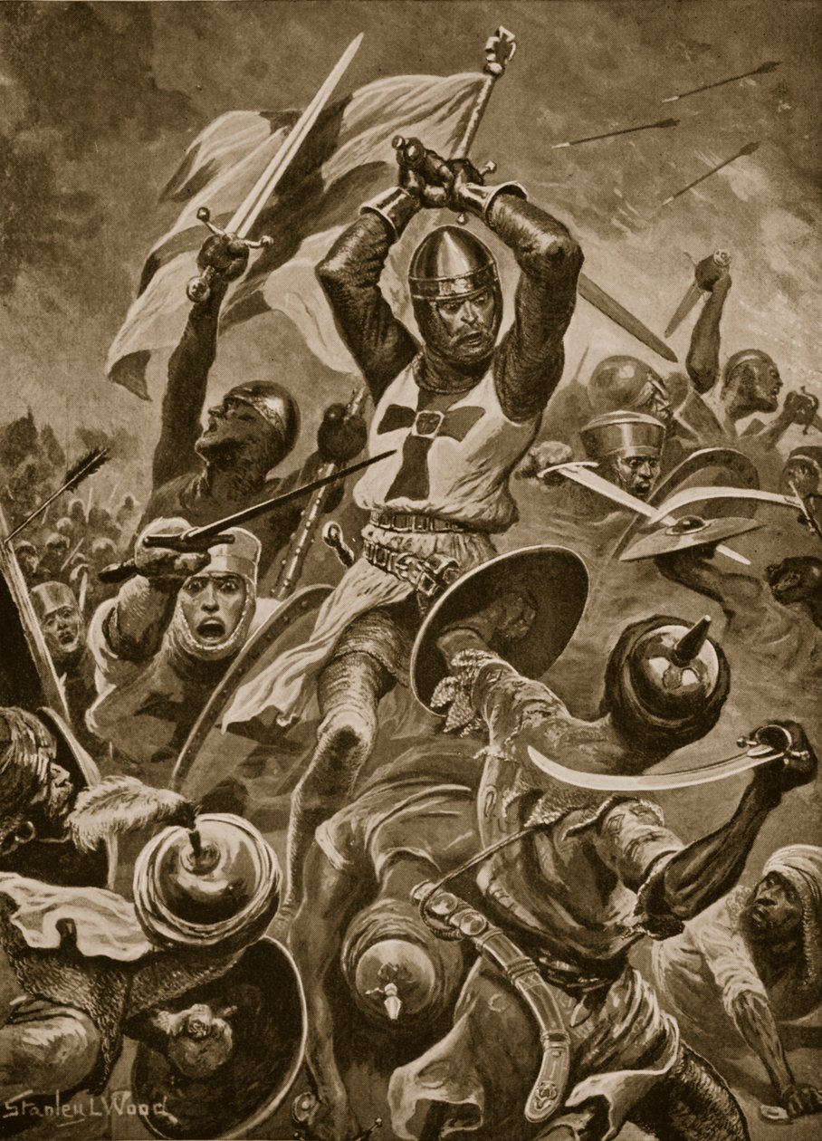 Keresztesek megrohamozzák Tírusz városát alkotó: Stanley L. Wood