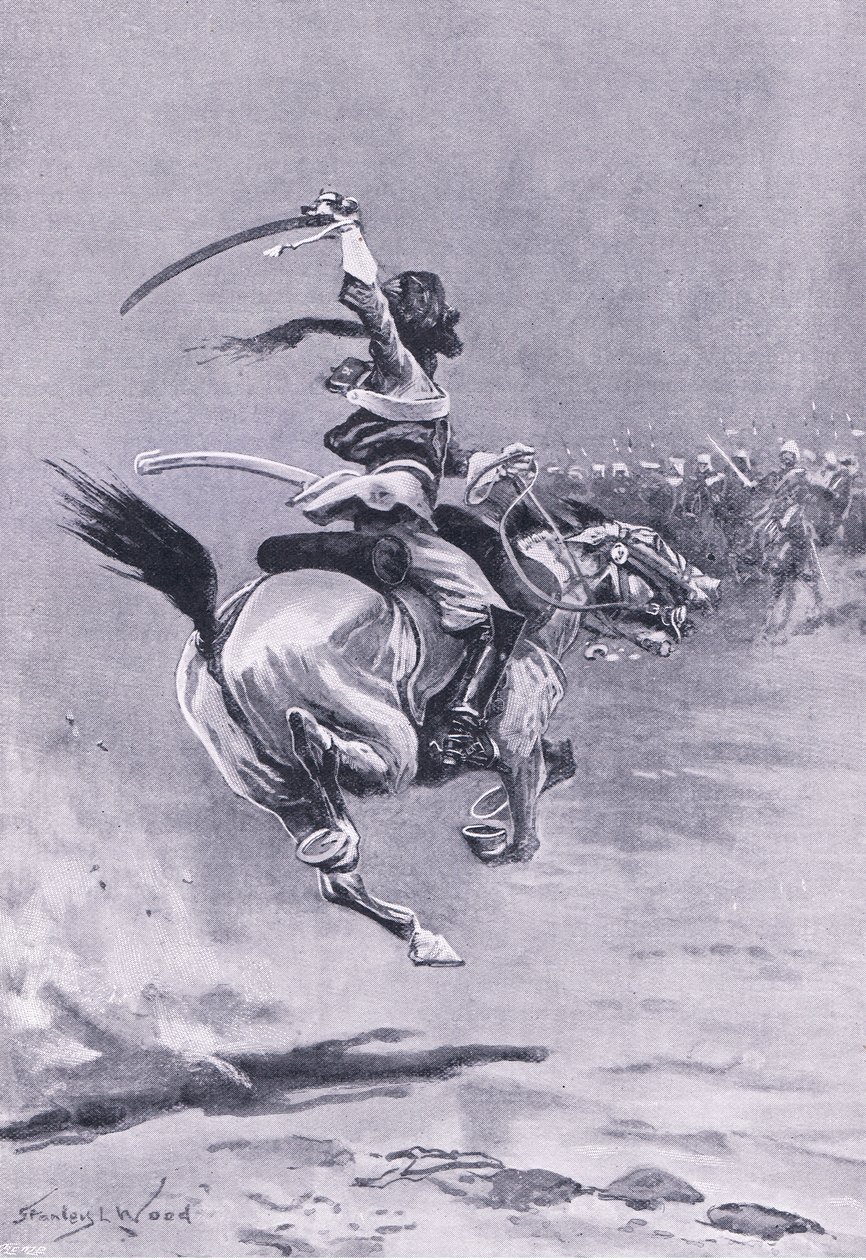 Delhi: Az ostromlókat folyamatosan támadták, 1857. július, illusztráció a brit szárazföldi és tengeri csatákból, 1915 alkotó: Stanley L. Wood