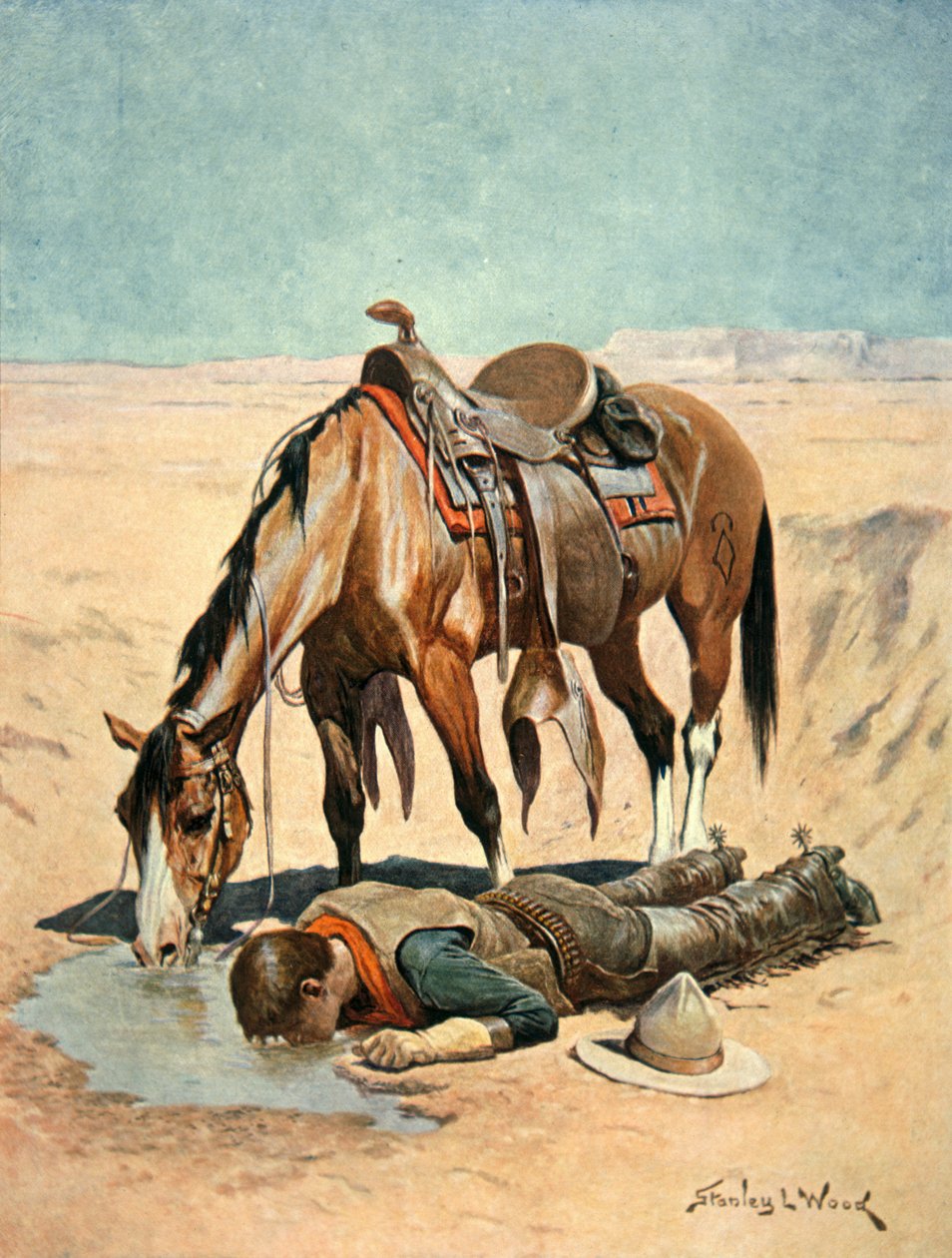 The Water Hole (akvarell papíron) alkotó: Stanley L. Wood
