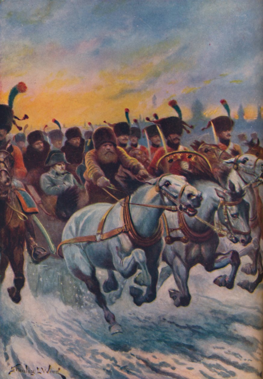 Napóleon a visszavonulásnál Moszkvából, 1925 alkotó: Stanley Llewellyn Wood