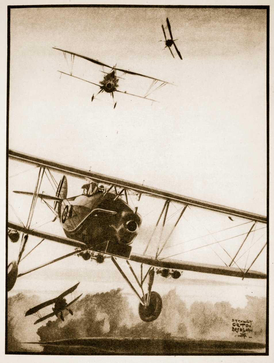 Támadás, illusztráció John Hamilton „Flying Memories” című művéből alkotó: Stanley Orton Bradshaw