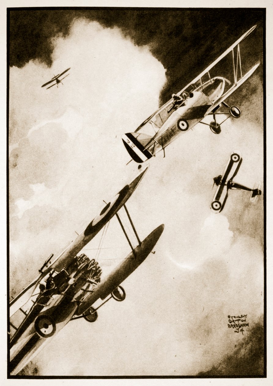 Fényképezőgépes akció, illusztráció a „Flying Memories” című filmből, John Hamiltontól alkotó: Stanley Orton Bradshaw