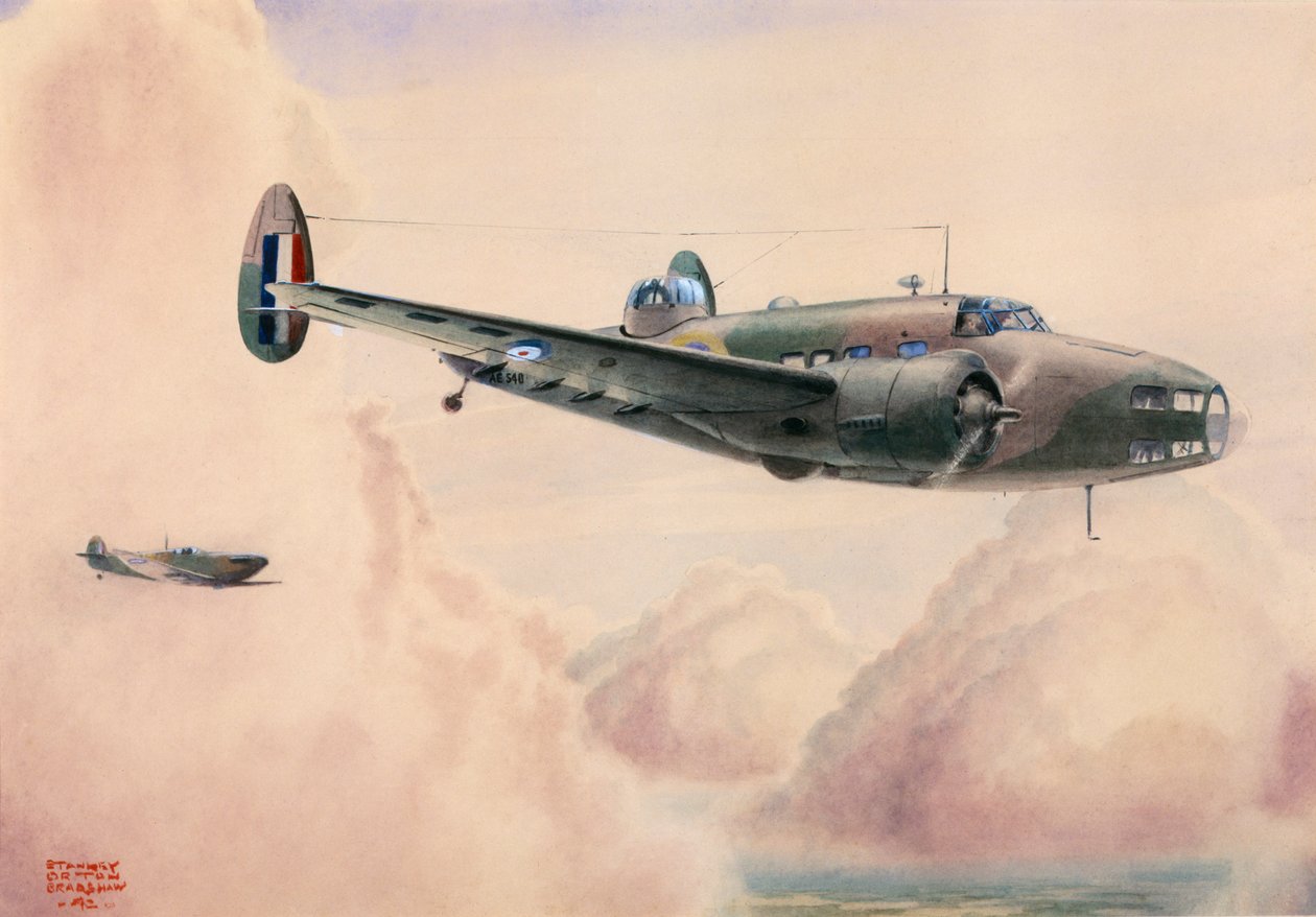 Hudson könnyű bombázó repülés közben alkotó: Stanley Orton Bradshaw