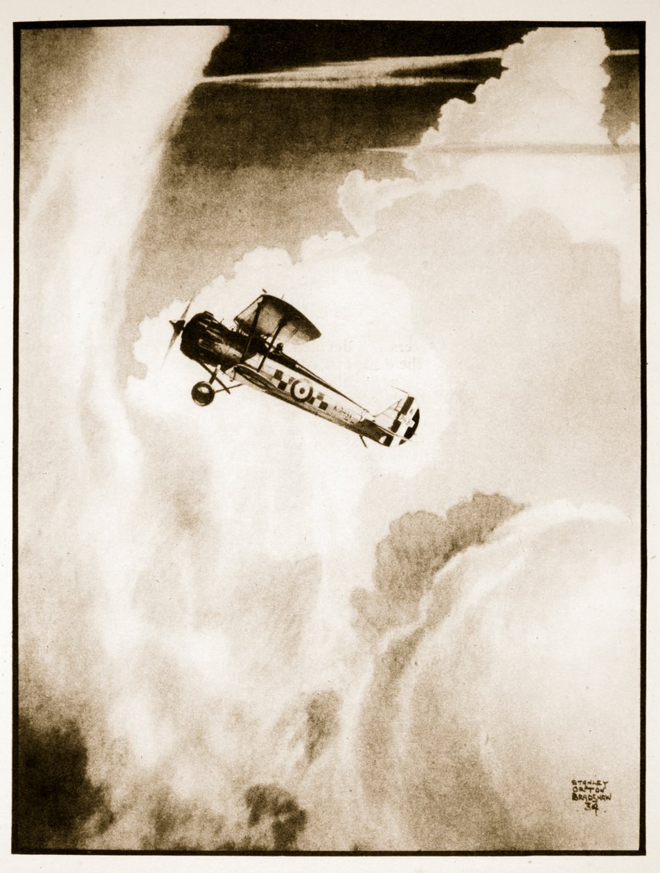 Találkozott. repülés, illusztráció a "Flying Memories"-ból, John Hamilton alkotó: Stanley Orton Bradshaw