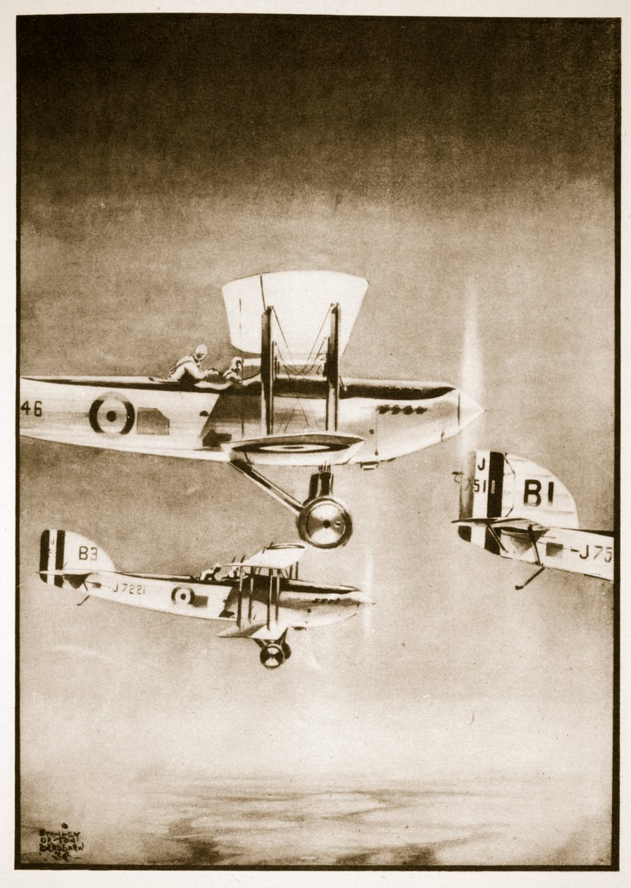 Szolgálat Szudán felett, illusztráció a „Flying Memories” című filmből, John Hamiltontól alkotó: Stanley Orton Bradshaw