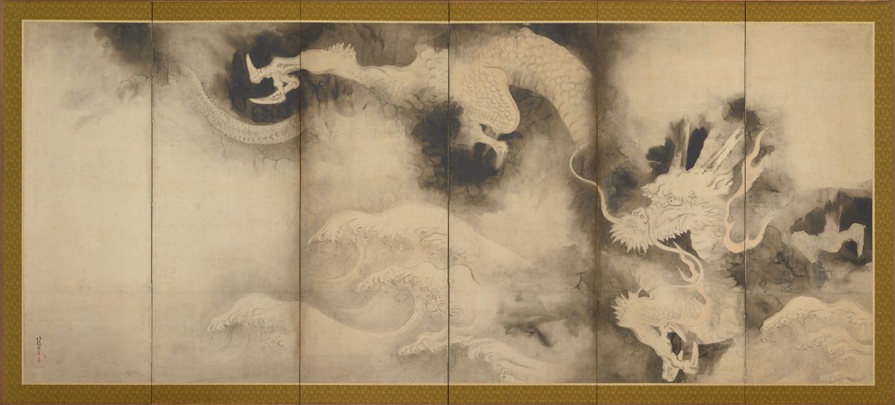 Sárkányok és felhők, Momoyama vagy Edo korszak, 1590-1640. alkotó: Sôtatsu
