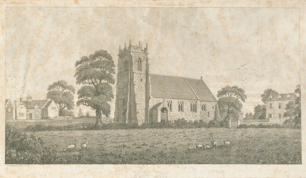 Adbaston templom: vonal- és pontmetszet, nd [c 1800] alkotó: Stebbing Shaw