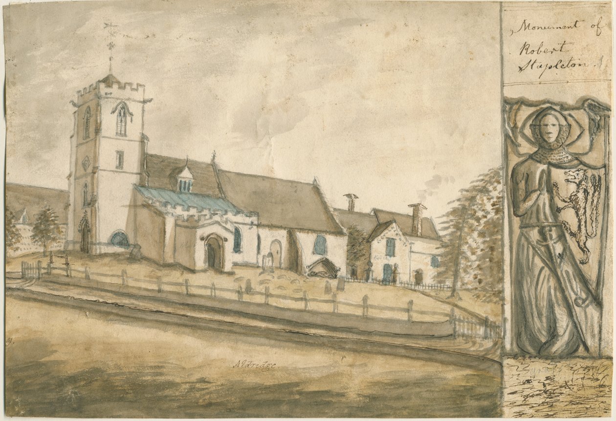 Aldridge templom: akvarell festmény, nd [1762-1802] (festmény) alkotó: Stebbing Shaw