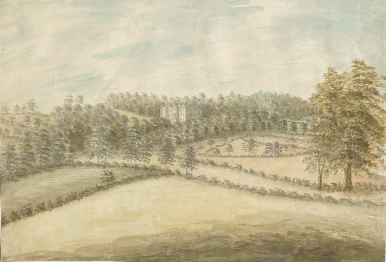 Beaudesert Hall és Park: vízfestmény, nd [1762-1802] alkotó: Stebbing Shaw