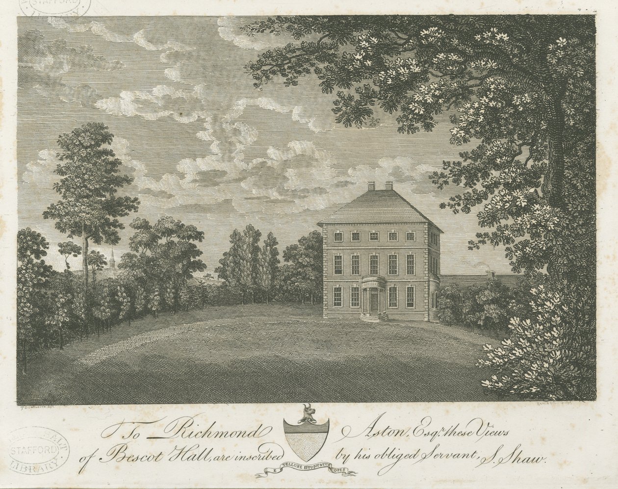 Bescot Hall: metszet, és [19. század vége] alkotó: Stebbing Shaw