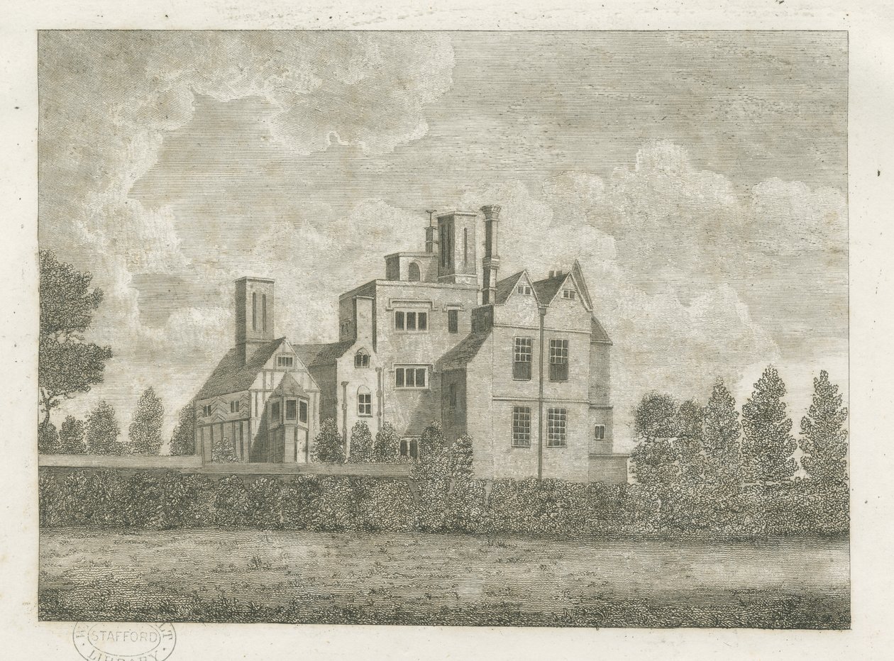 Brewood - Black Ladies Priory: metszet, és [?18. század] (nyomat) alkotó: Stebbing Shaw