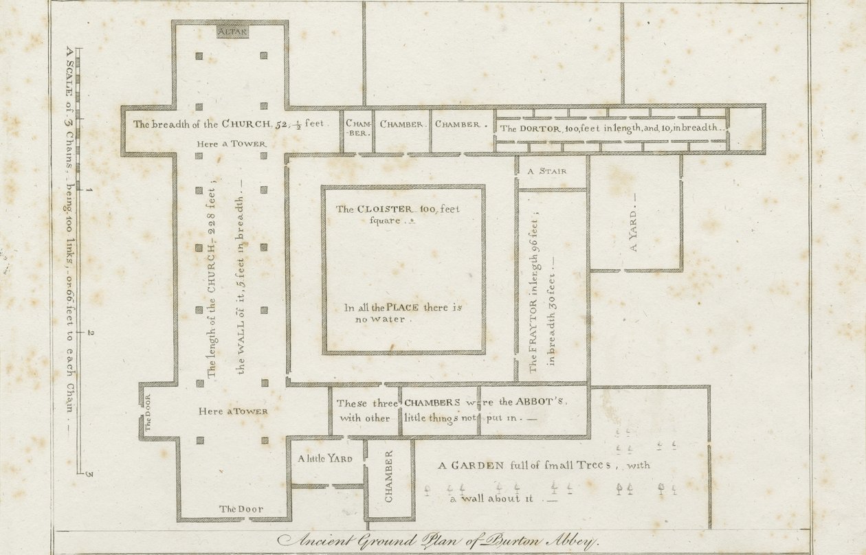 Burton-upon-Trent Abbey: metszet, nd [c 1795] (nyomtatás) alkotó: Stebbing Shaw